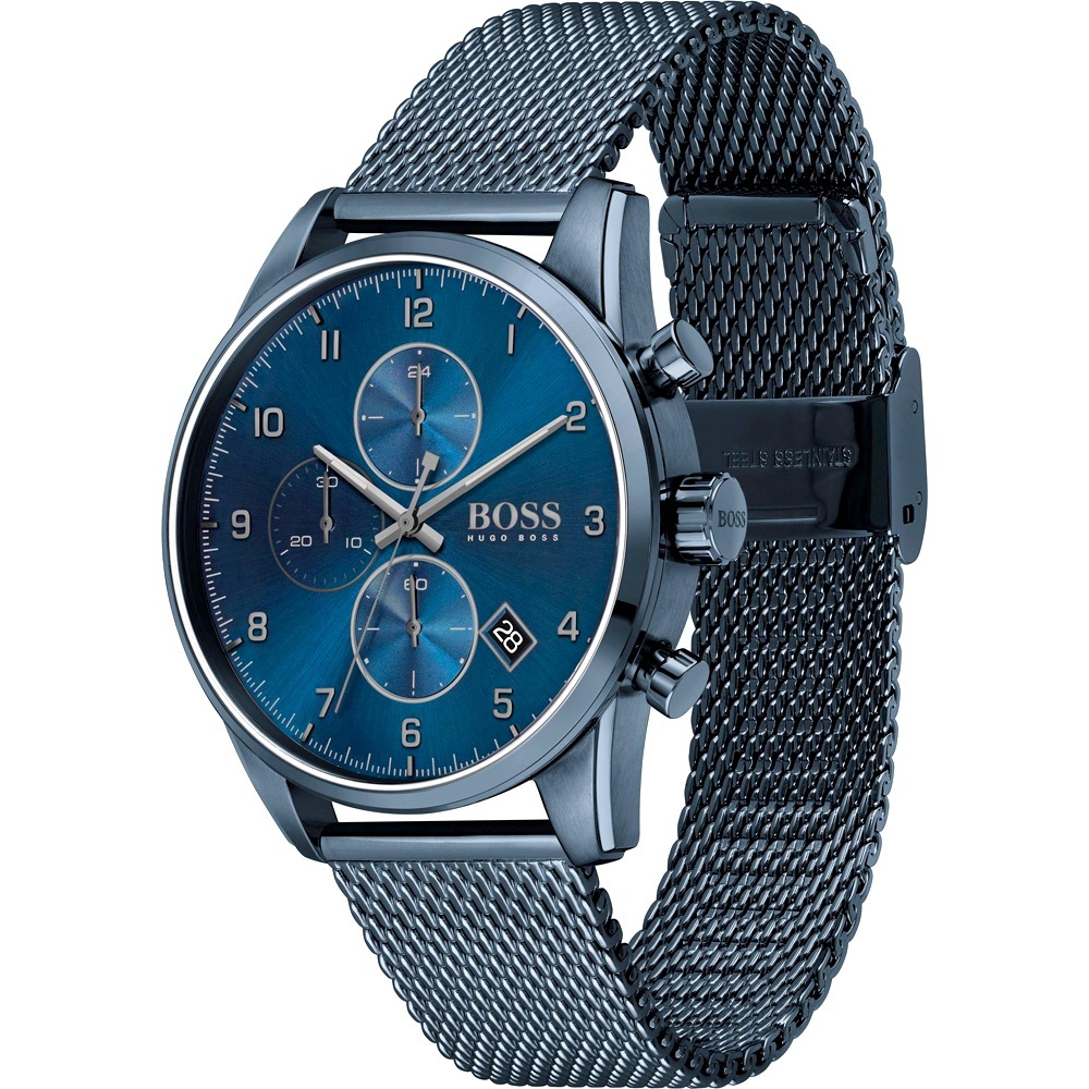 HUGO BOSS SKYMASTER CHRONOGRAPH
MESH STRAP WATCH, 44MM. PRE-OWNED
